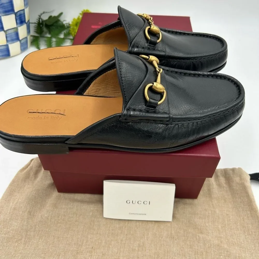 Men’s Gucci horse bit Roos slip on loafers size 8, made in Italy